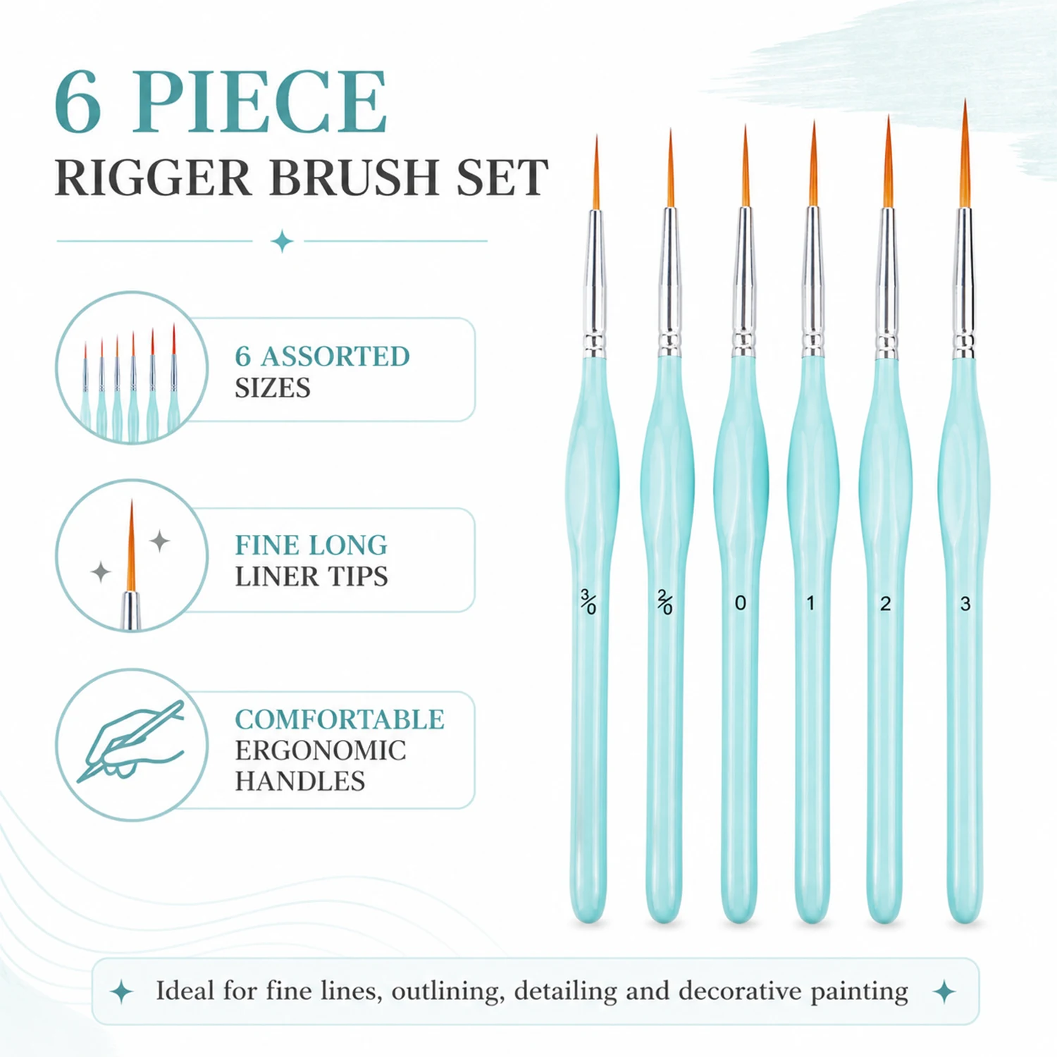Paint Brush - Ensemble de 6 pinceaux de peinture