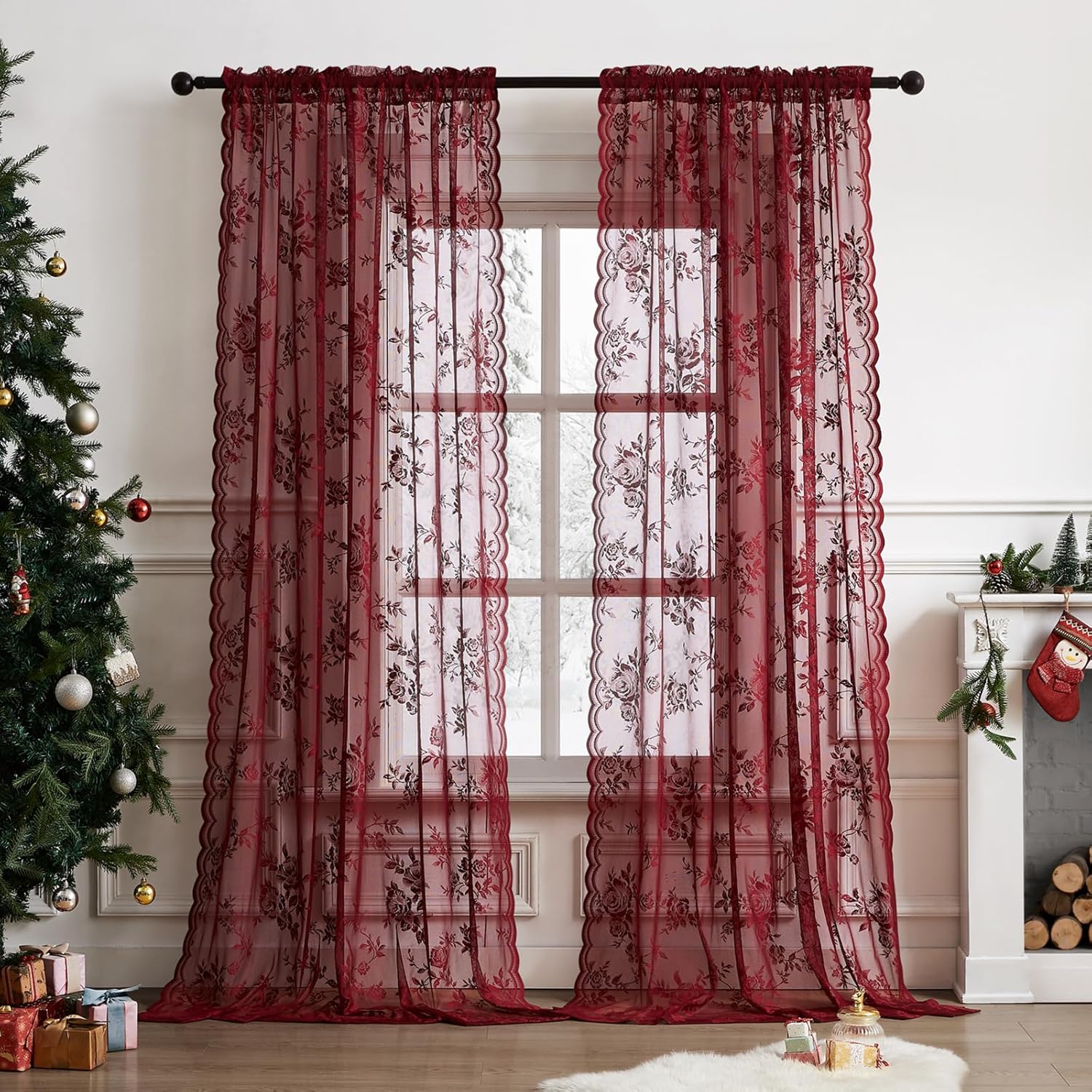 1 pièce de rideau en dentelle  - Curtain Rods avis et prix